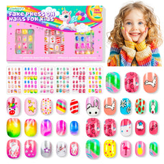 AGGKKY Dreamy Pattern nails box with colorful kid-friendly designs