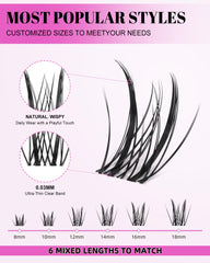 AGGRAD Aphrodite lash clusters close-up wispy shows soft feathered finish.