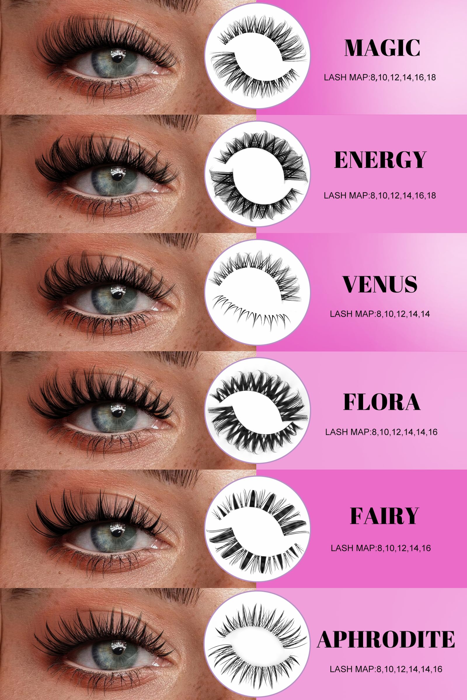 AGGRAD Aphrodite lash clusters waterproof bond stands up to water and sweat.