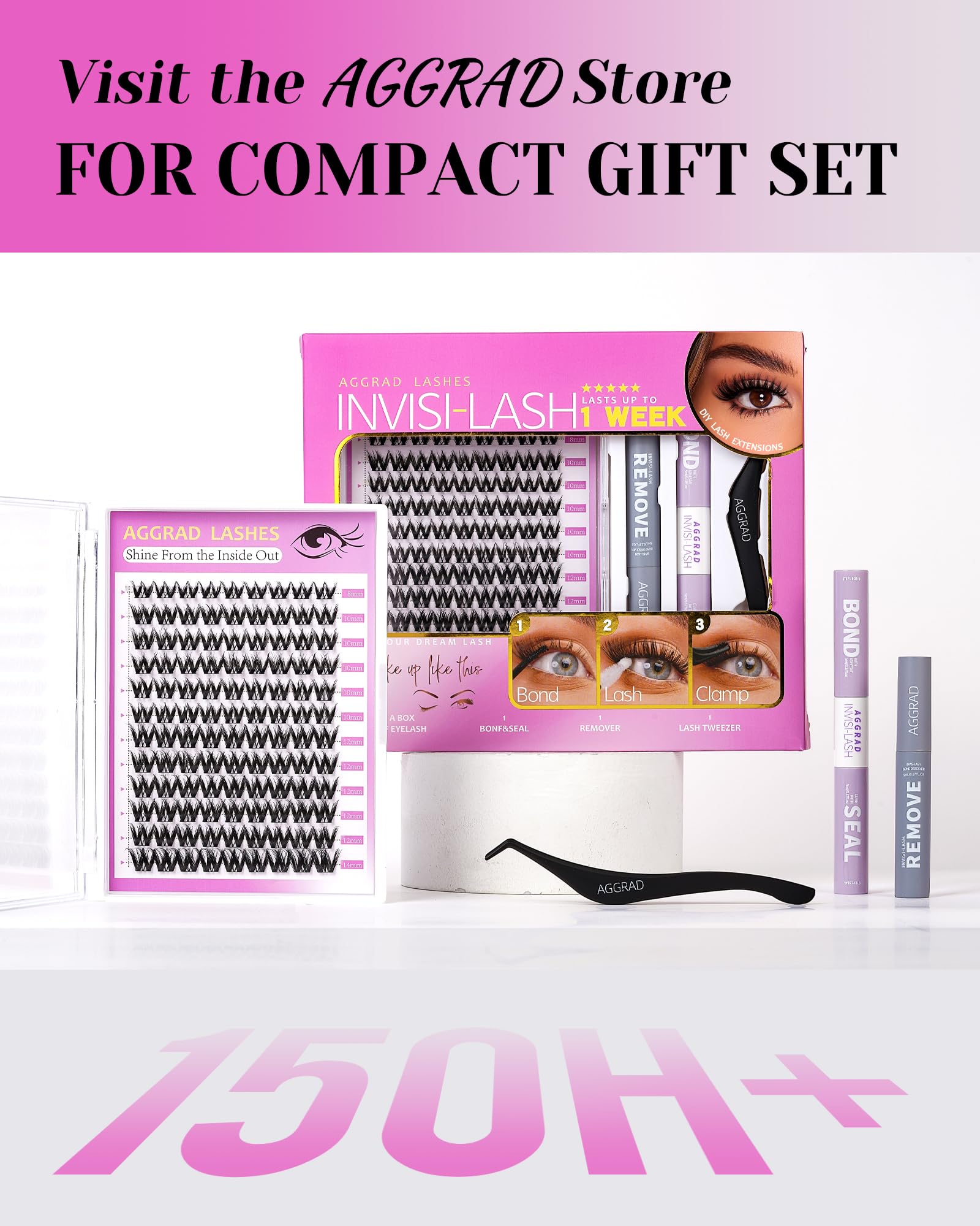AGGRAD Flora Lash Clusters Easy Removal visual for quick lash cleanup.