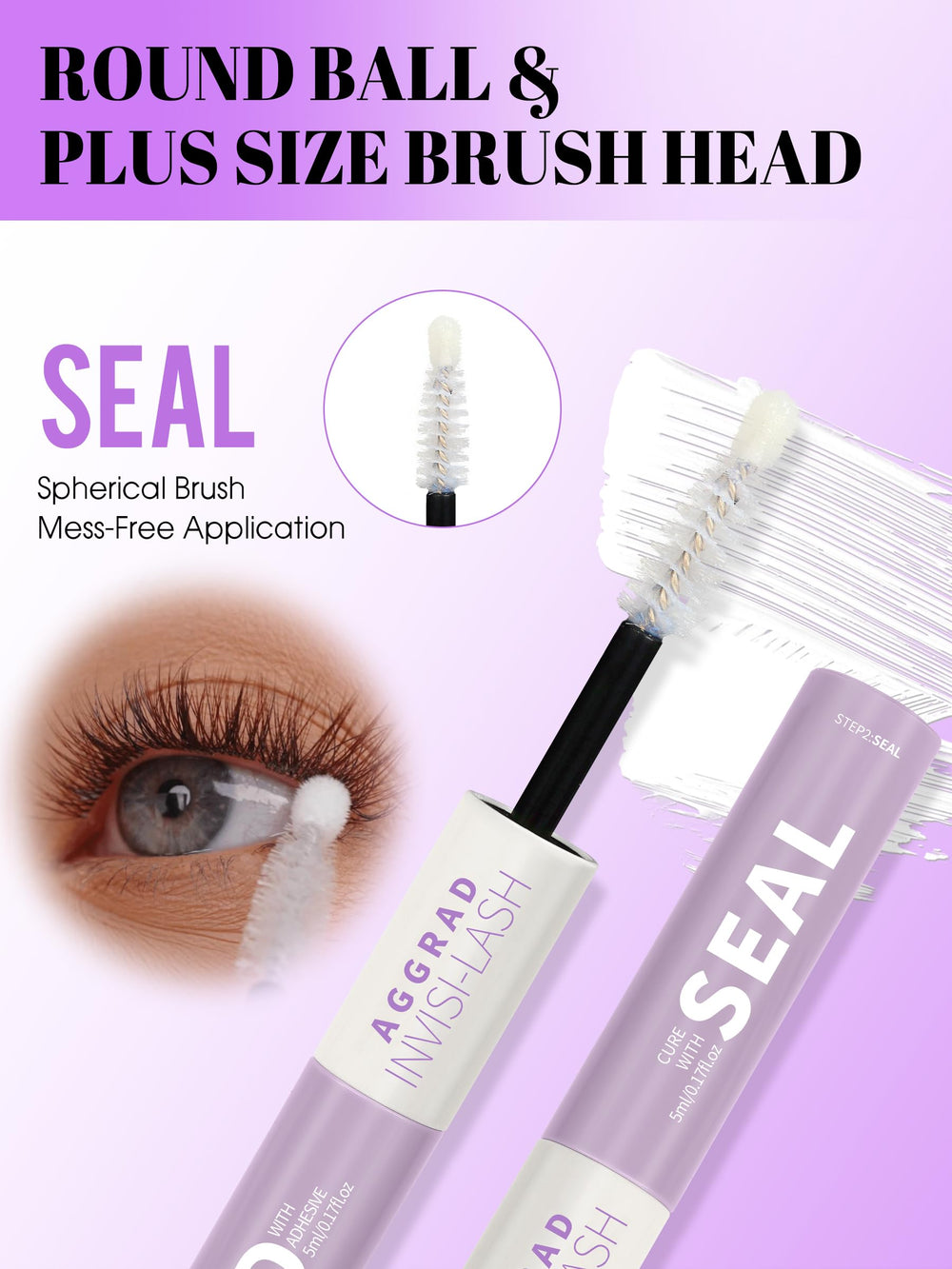 AGGRAD lash cluster extensions application close-up shows easy DIY placement.