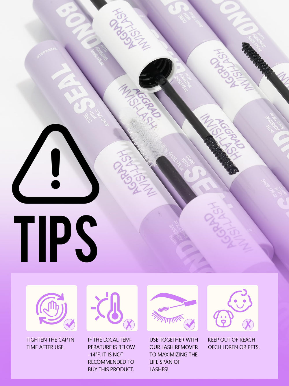 AGGRAD formula delivers a soft, natural finish without clumping.