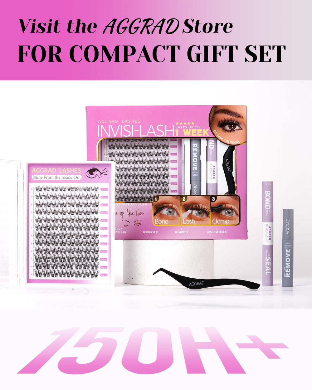 AGGRAD Venus Lash Clusters Kit includes 140 clusters for DIY beauty
