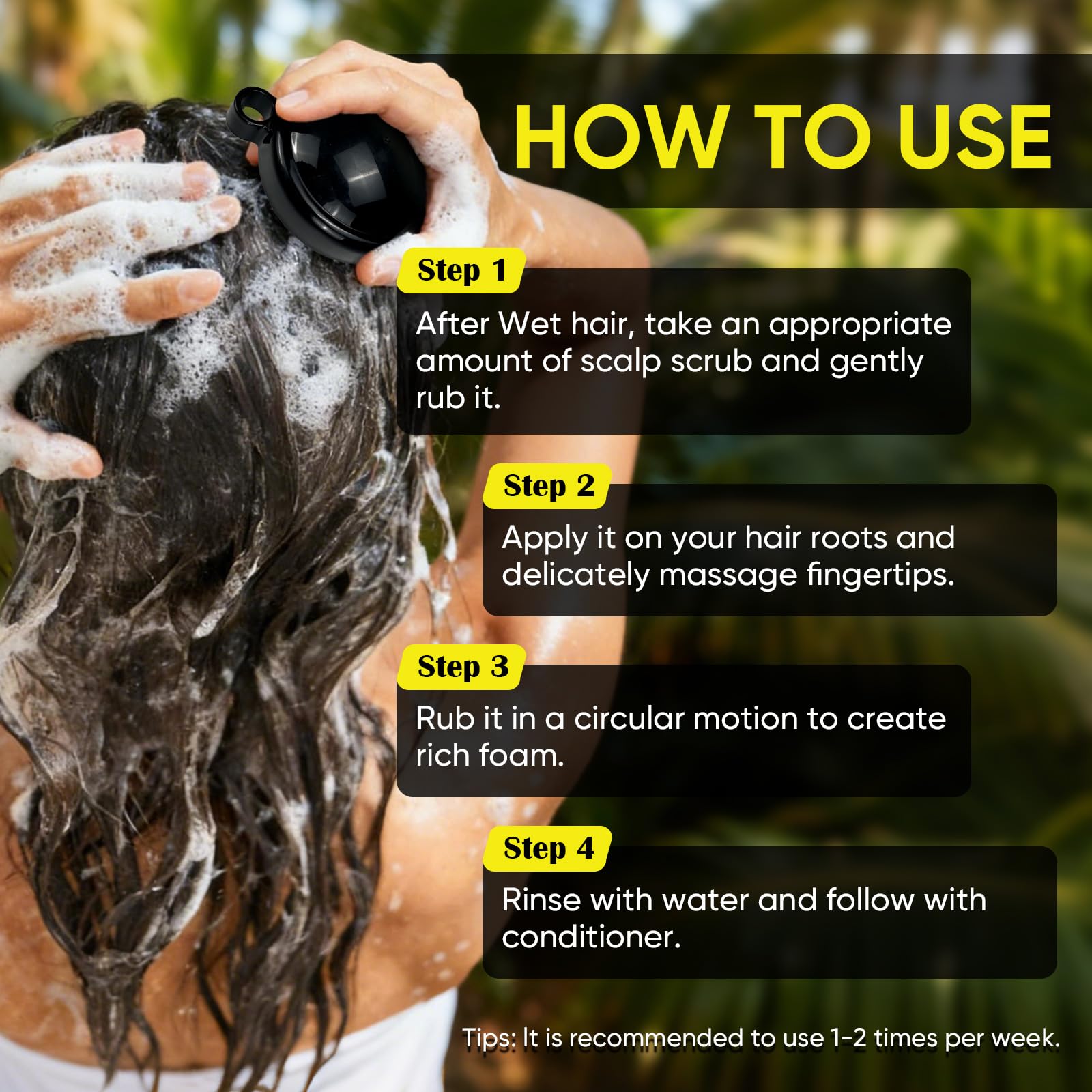 Agodafoo Batana Oil Scalp Scrub Vitamin E accent suggests antioxidant support