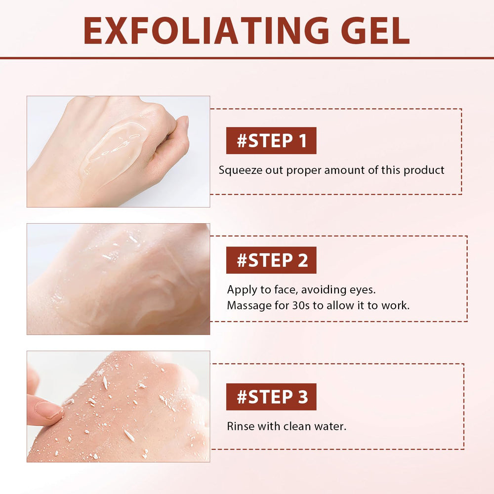 agoname Purifying Exfoliating Gel face close-up after use shows smooth skin.