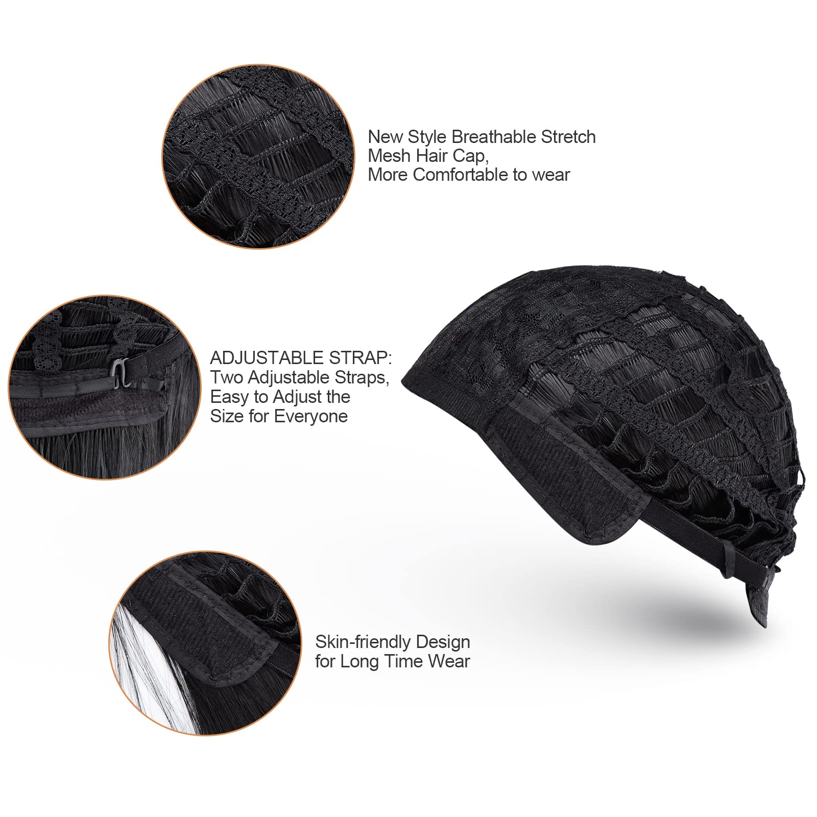 AGPTEK wig with realistic scalp-like cap for everyday wear