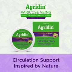 Close-up of horse chestnut, arnica, and essential oils in Agridin formula.