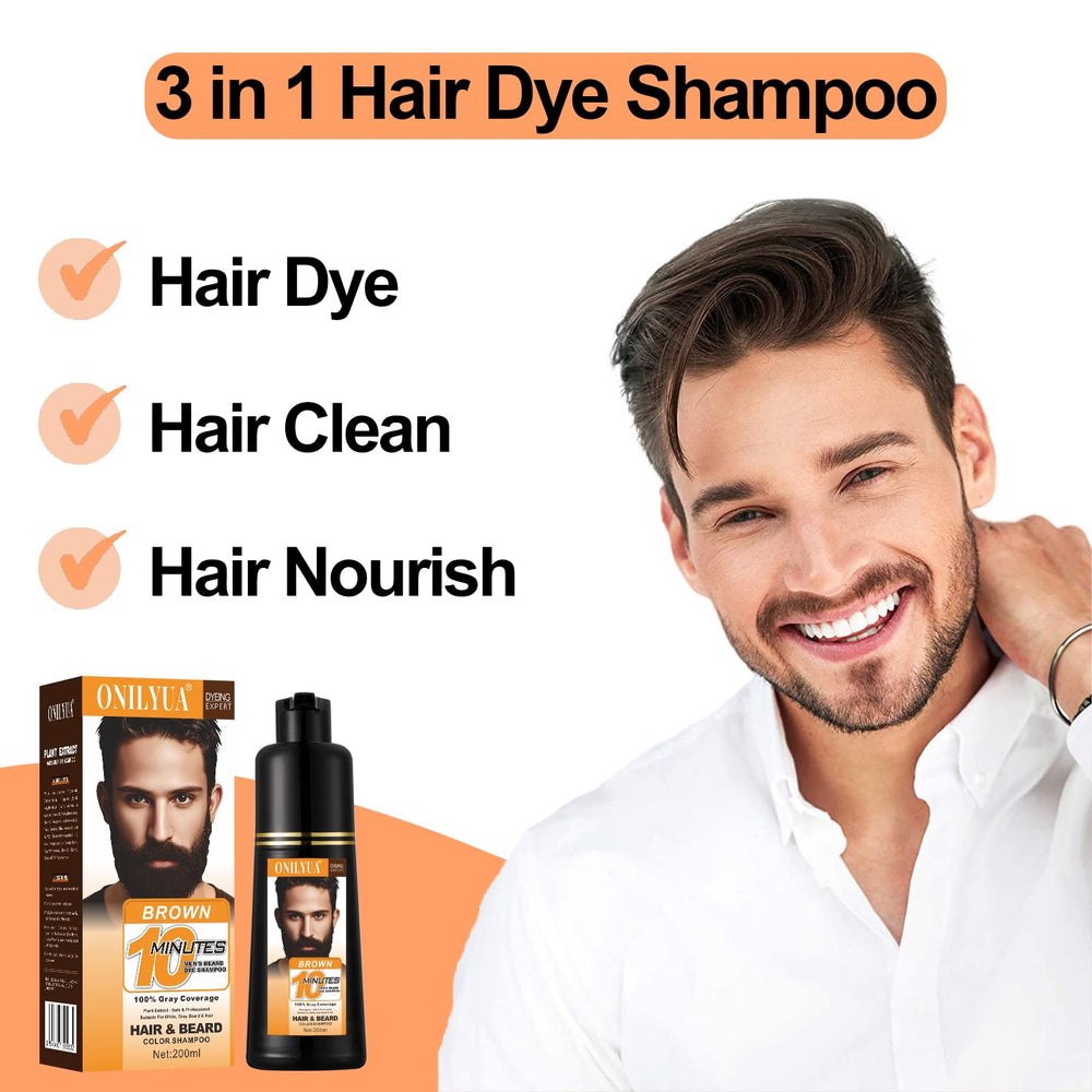 Agthyuve beard and mustache gray coverage result on skin and hair.