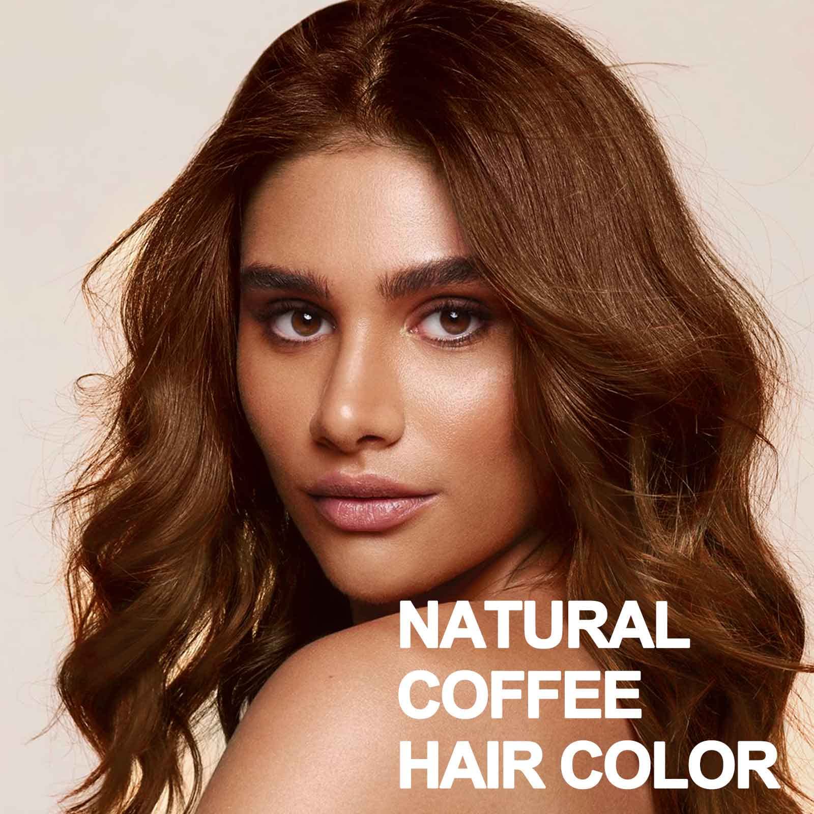 Agthyuve Coffee Hair Dye Shampoo grey coverage blending on grey strands.