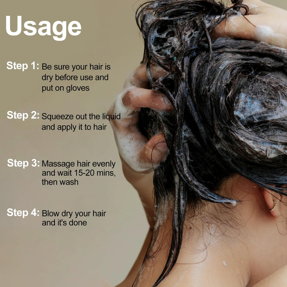 Agthyuve Dark Wine Red application showing gray hair coverage.