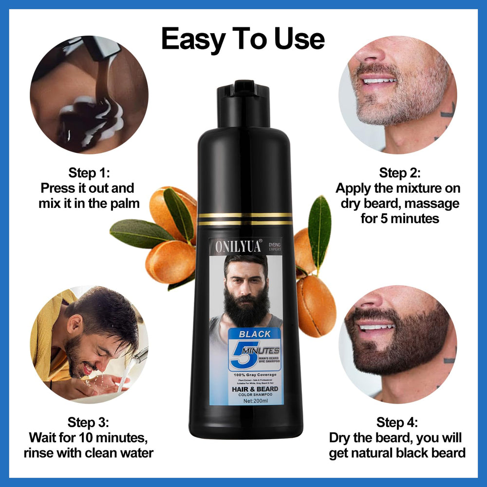 Agthyuve gray to black transformation for beard and mustache
