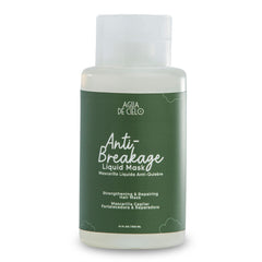 Agua de Cielo bottle close-up showing anti-breakage mask for resilient hair.