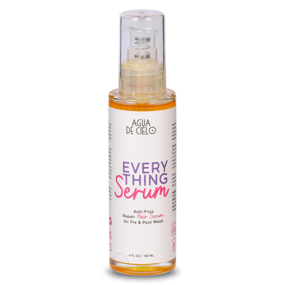Agua de Cielo Everything Serum bottle ready to tame frizz and boost shine.