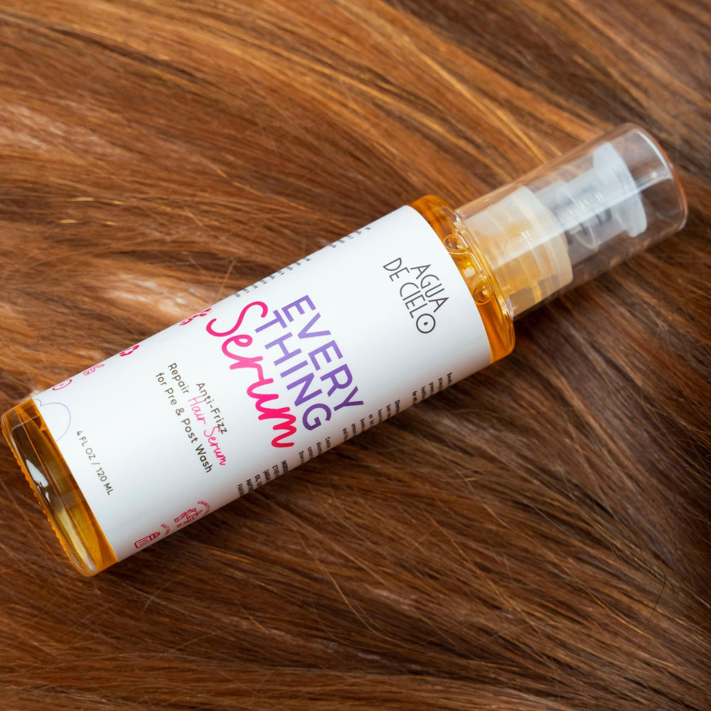 Agua de Cielo Everything Serum nourishes and strengthens hair fibers.
