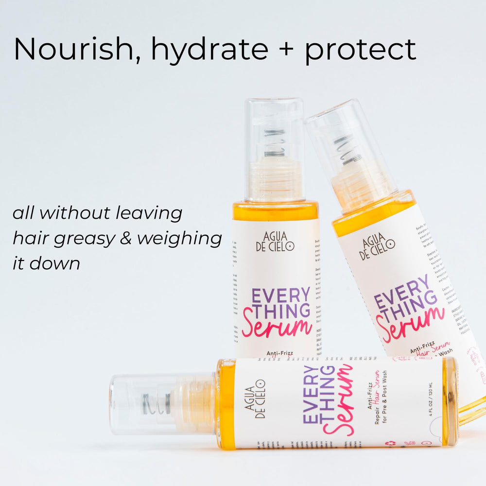 Agua de Cielo Everything Serum pre-wash protection against dryness.