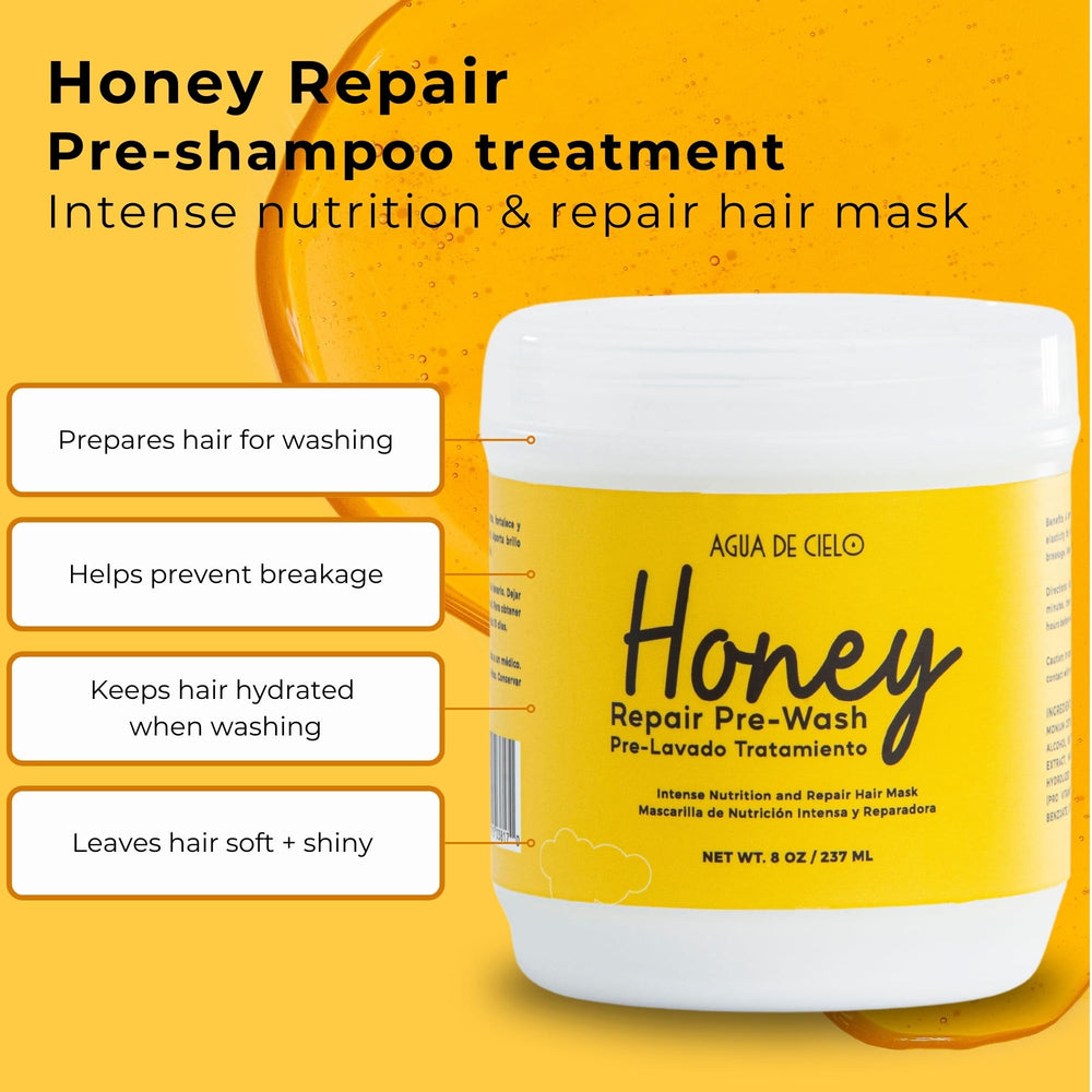 Agua de Cielo Honey Repair jar close-up reveals creamy mask texture for deep nourishment