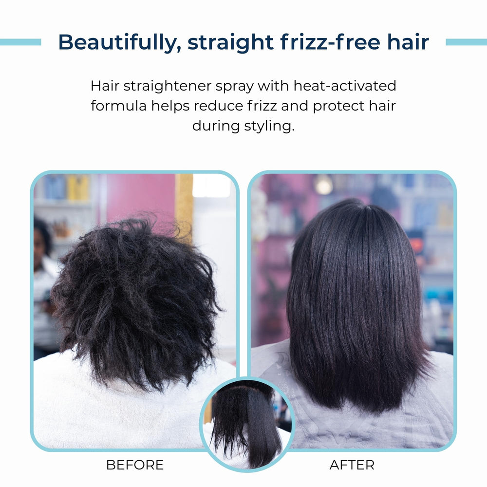 Agua de Cielo Team Lisos spray application on hair provides even distribution.