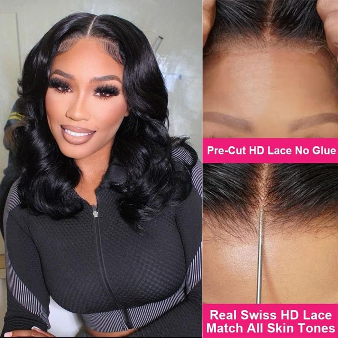 Ahaisy lace-front wig 4x4 pre-cut; natural hairline for easy parting.