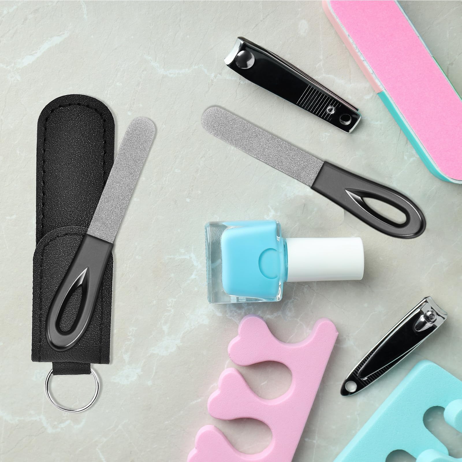 AhaTopia double-sided fine-grit file versatile for natural and false nails
