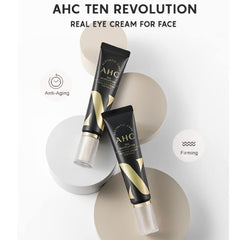 AHC Real Eye Cream being dispensed for even facial application