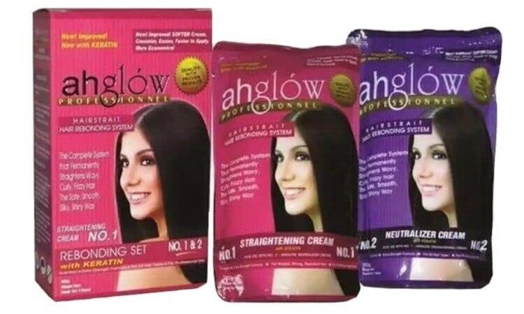 Ahglow thick-cream formula applied to frizzy hair.