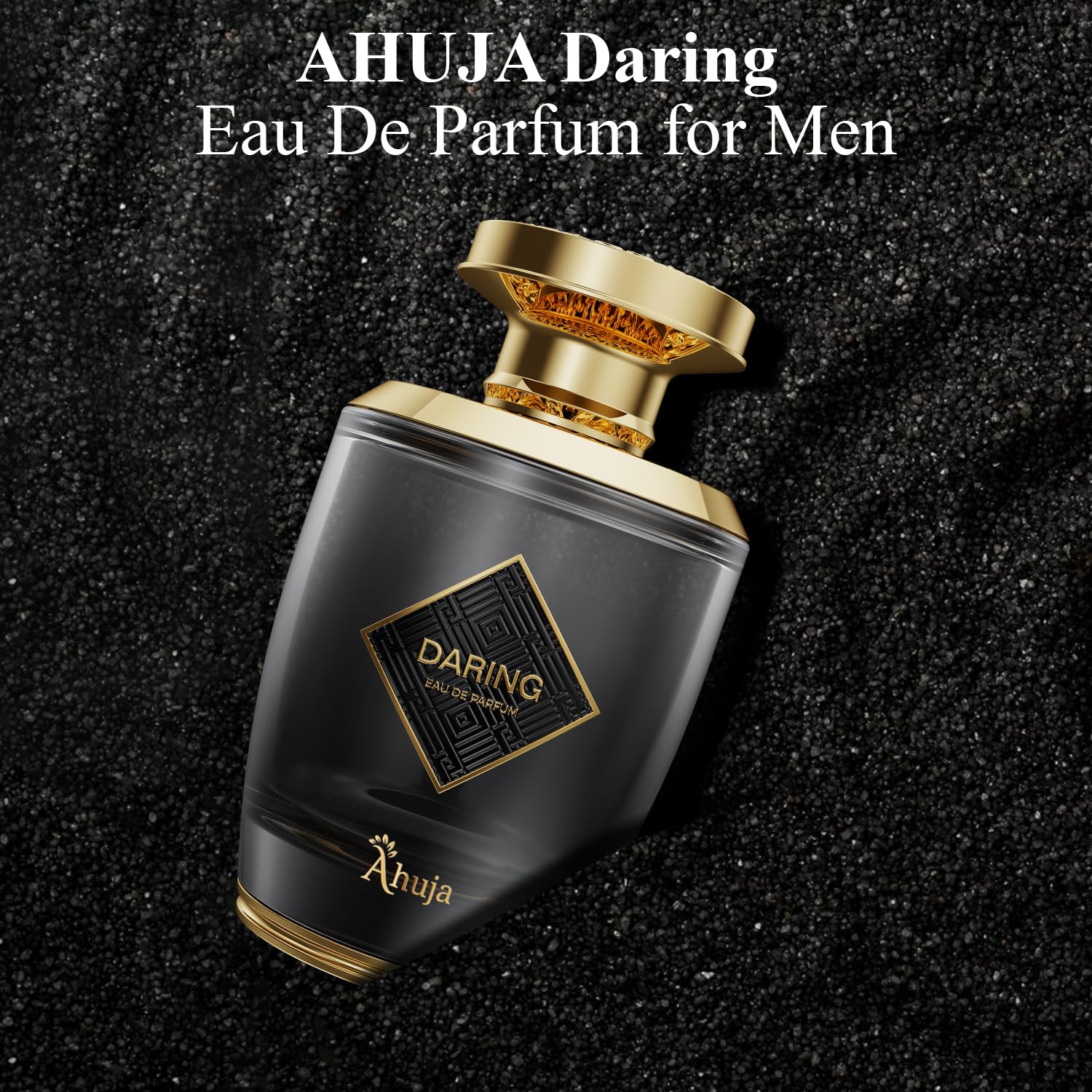 AHUJA Daring cedar note base hints at refined woody depth.