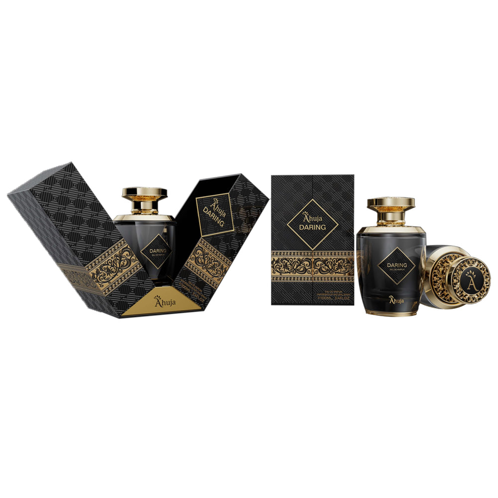 AHUJA Daring fragrance trail, showing a long lasting impression.