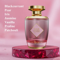 AHUJA Pour Femme cap closeup reveals refined detailing