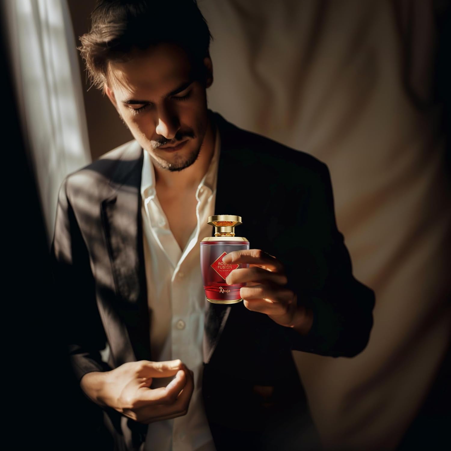 AHUJA Rouge Fusion notes visualization hints at citrus vanilla harmony.