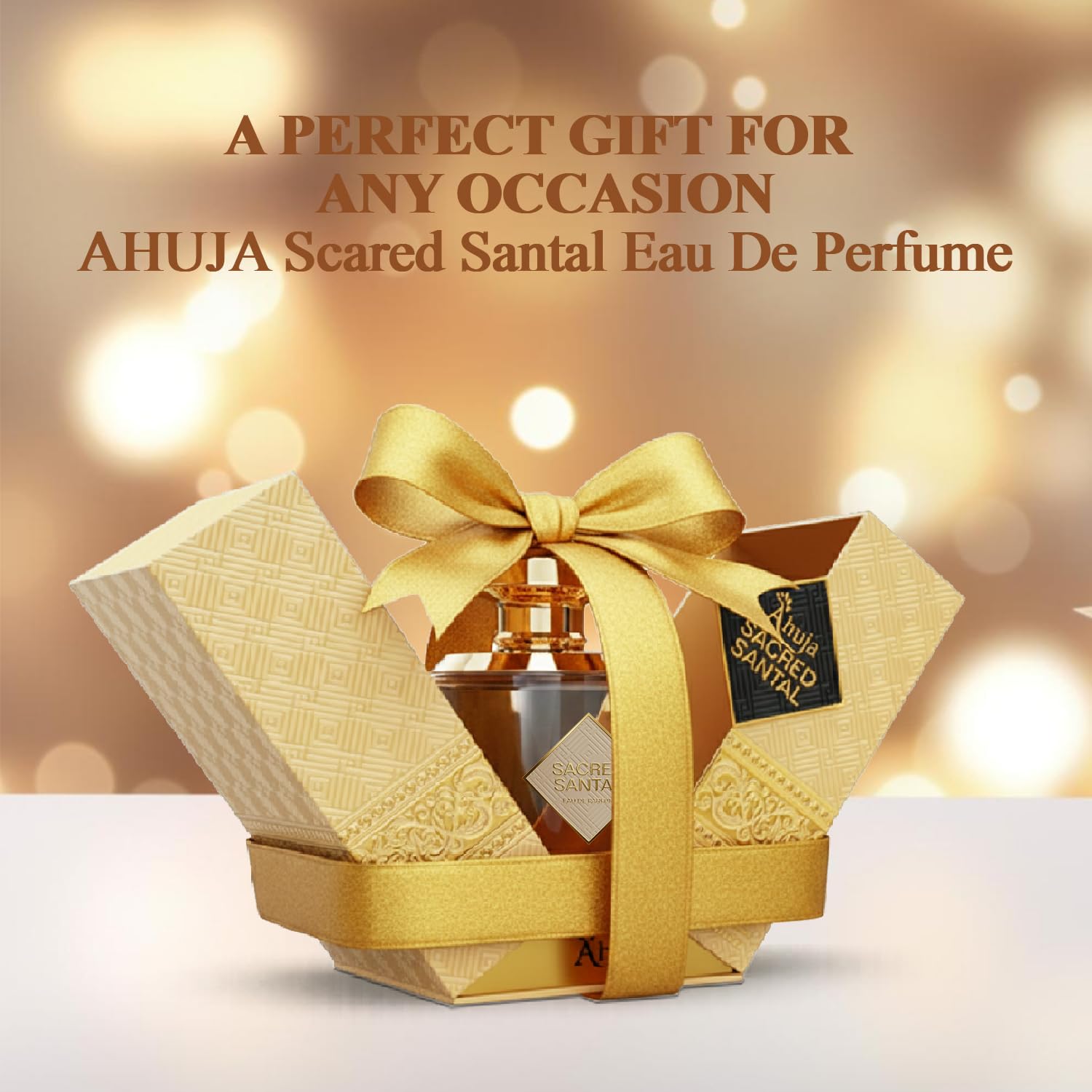 AHUJA Sacred Santal unisex packaging communicates universal appeal.