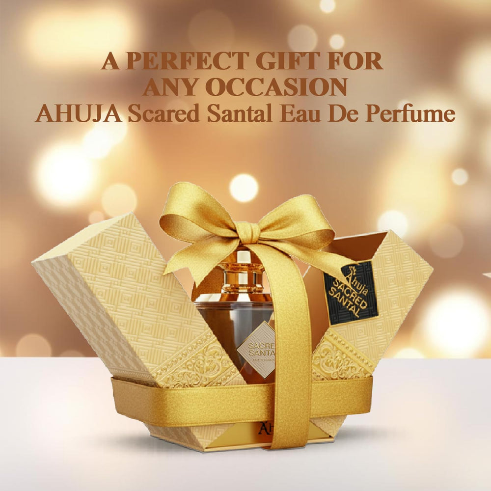 AHUJA Sacred Santal unisex packaging communicates universal appeal.