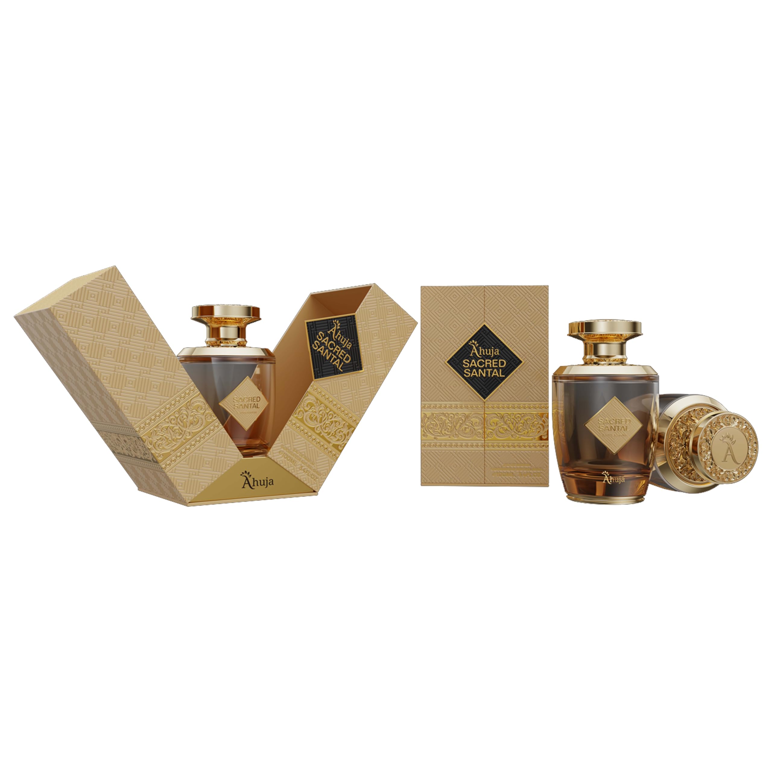 AHUJA Sacred Santal warm amber hue evokes evening fragrance moments.