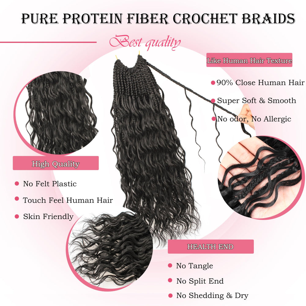 AIBEO Goddess Box Braids 1B shade for versatile everyday looks