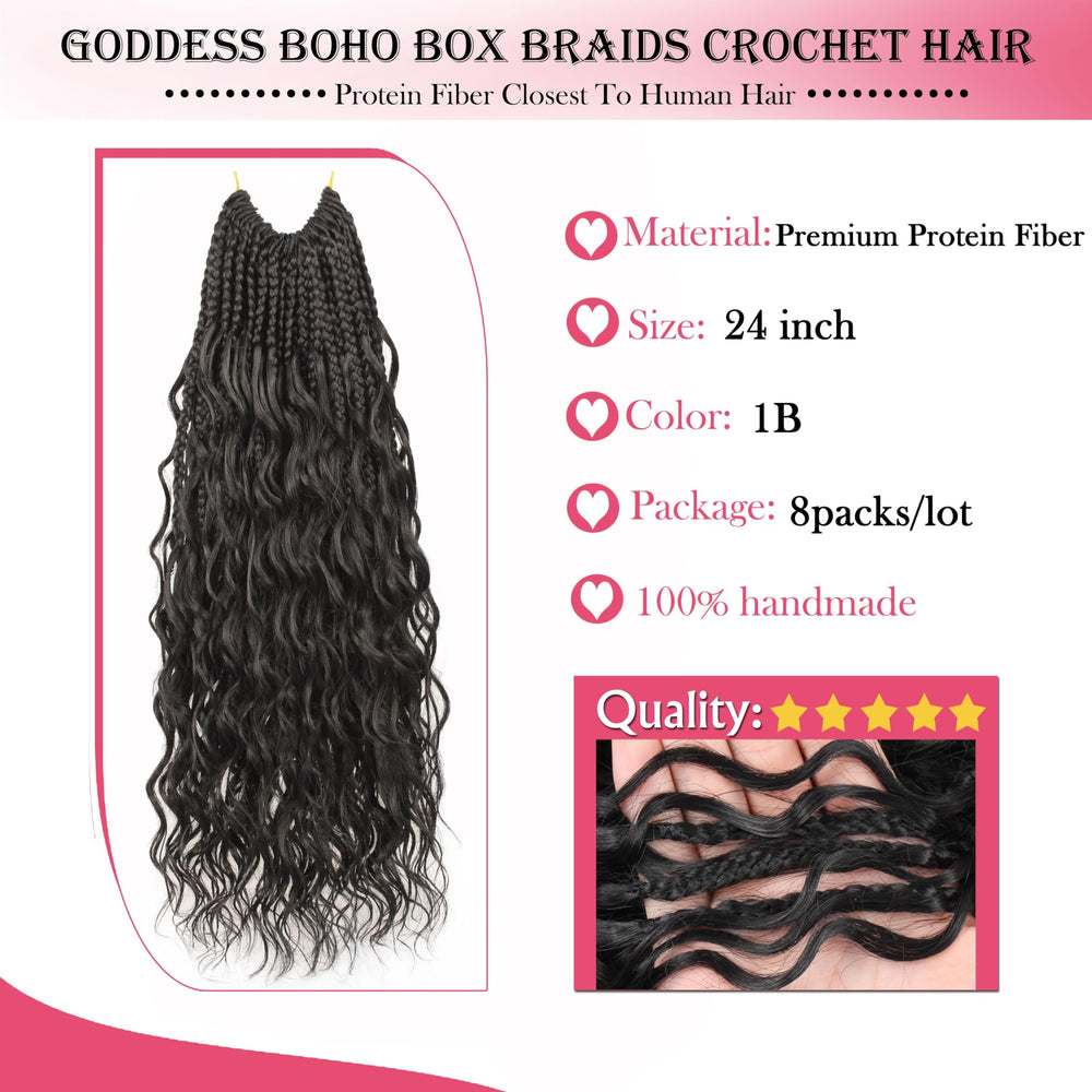 AIBEO Goddess Box Braids 8-pack packaging ready for quick installation