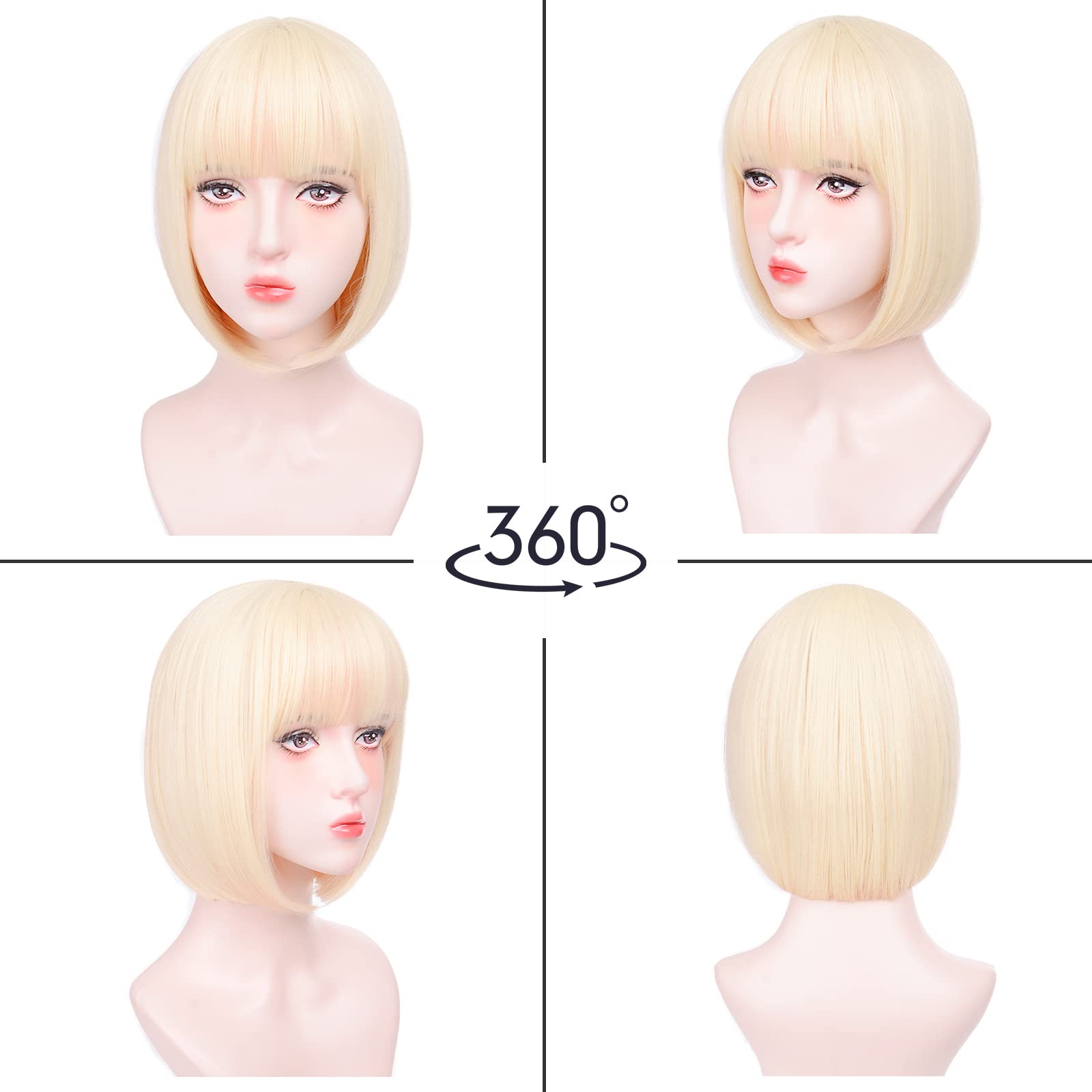Aida ble blonde bob wig soft texture for all day comfort