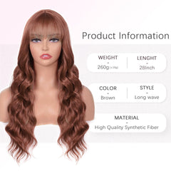 Close-up of bangs and waves on the Aida ble wig showing natural movement.