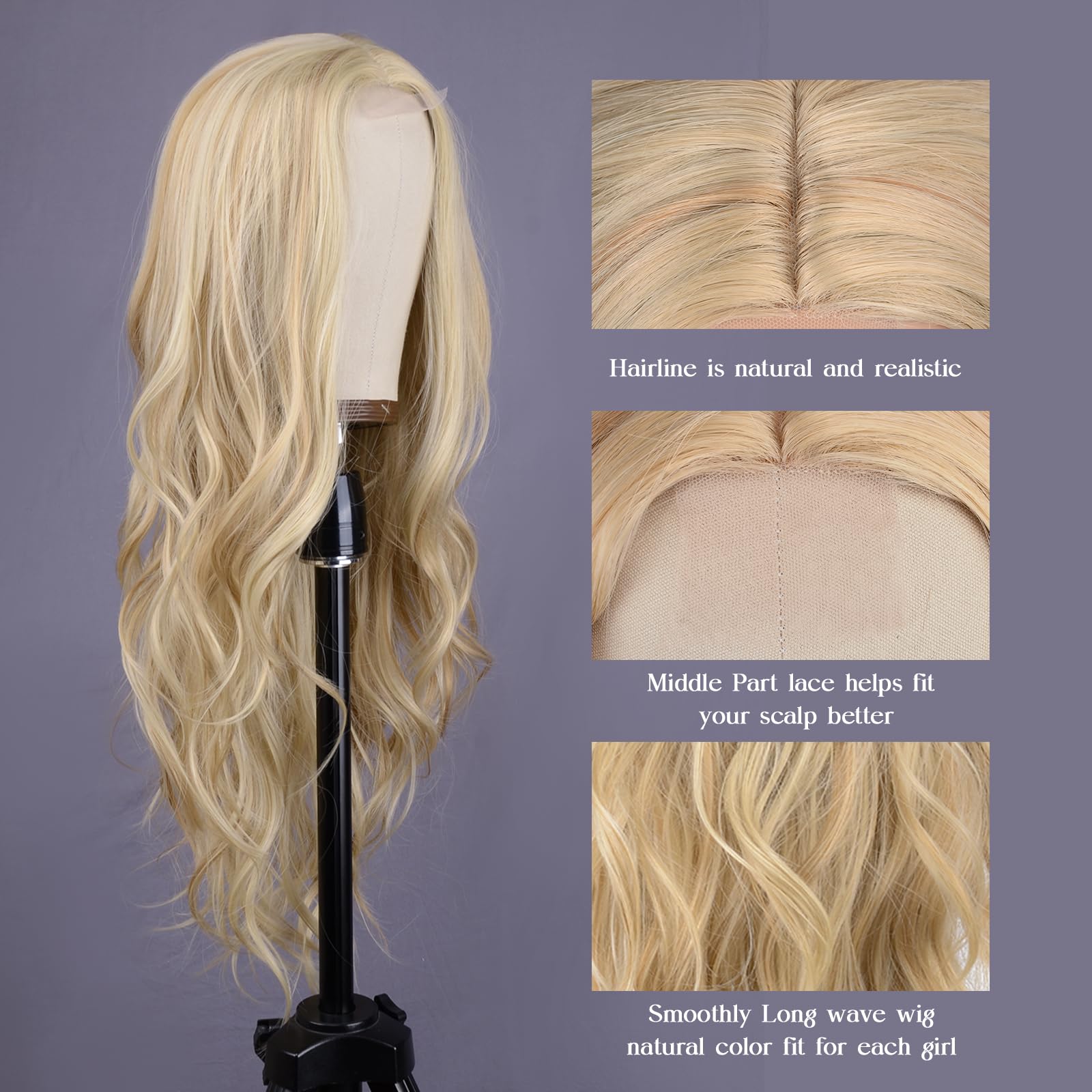 Inside cap view of the Aida ble wig for secure comfortable wear.