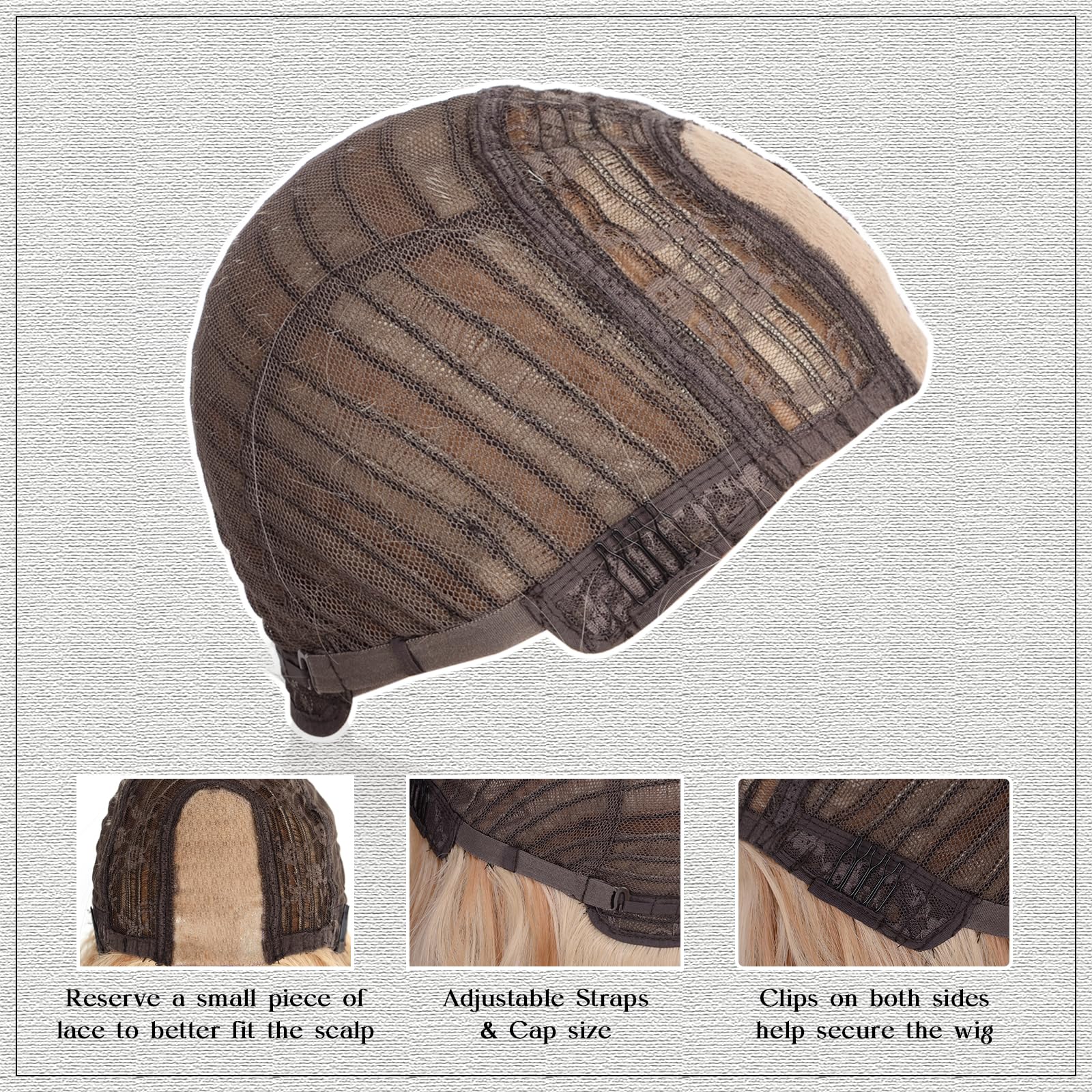 Model showcasing the full length of the Aida ble long wave wig.