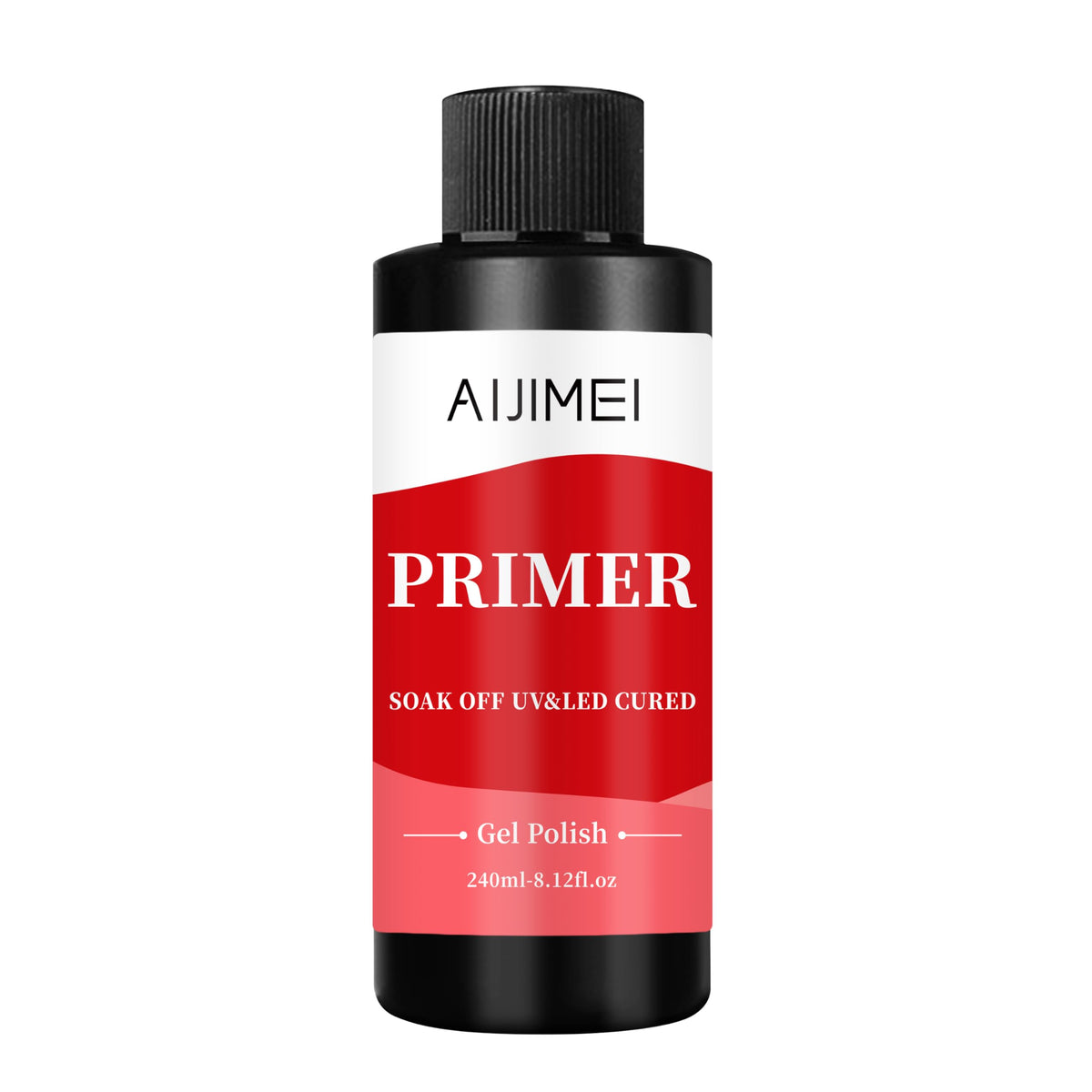 AIJIMEI rapid-dry nail primer bottle enables fast adhesion and a smooth base.