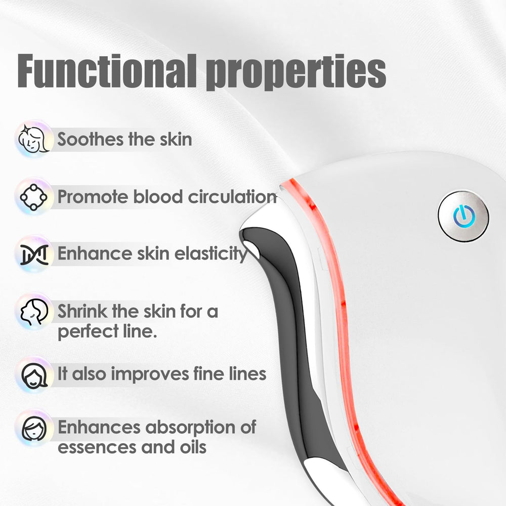 Aikertec Heat Gua Sha Tool side view showing ergonomic curve for precise use.