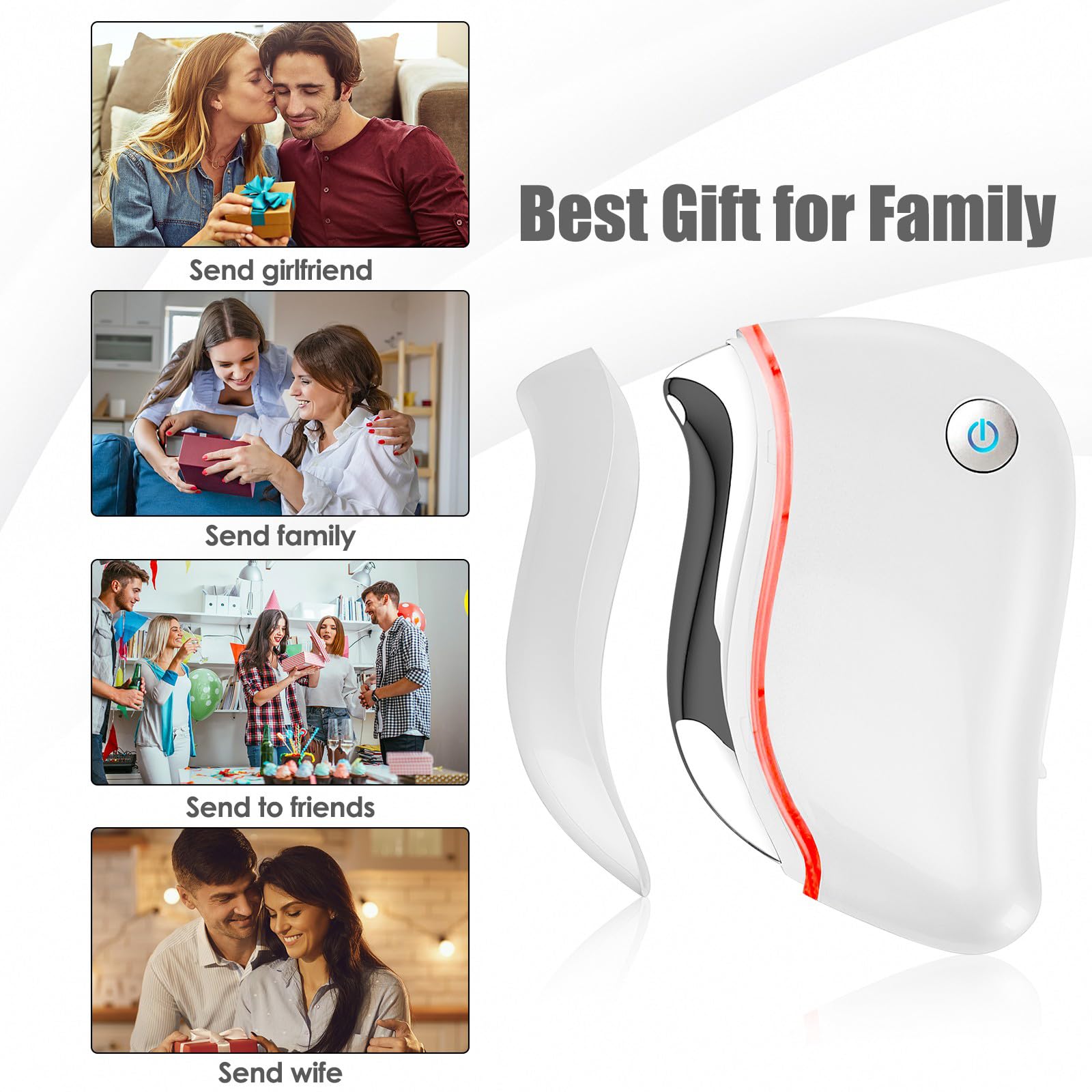 Aikertec Heat Gua Sha Tool vibration massage for refreshed jawline and neck.