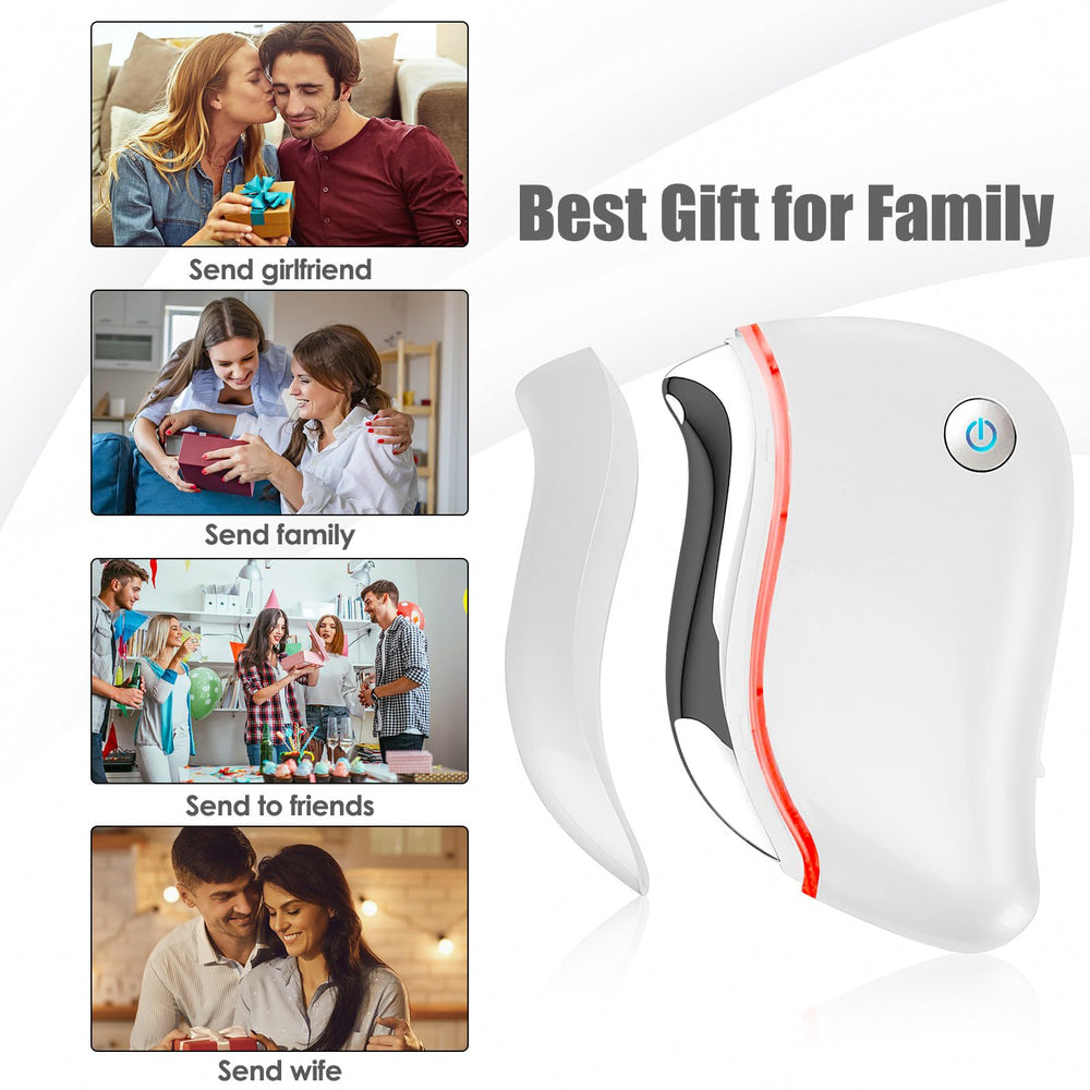 Aikertec Heat Gua Sha Tool vibration massage for refreshed jawline and neck.