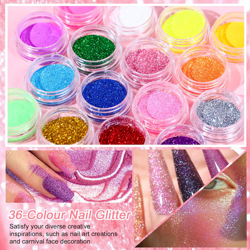 AILALUO glitter powder enhances sparkling nail designs