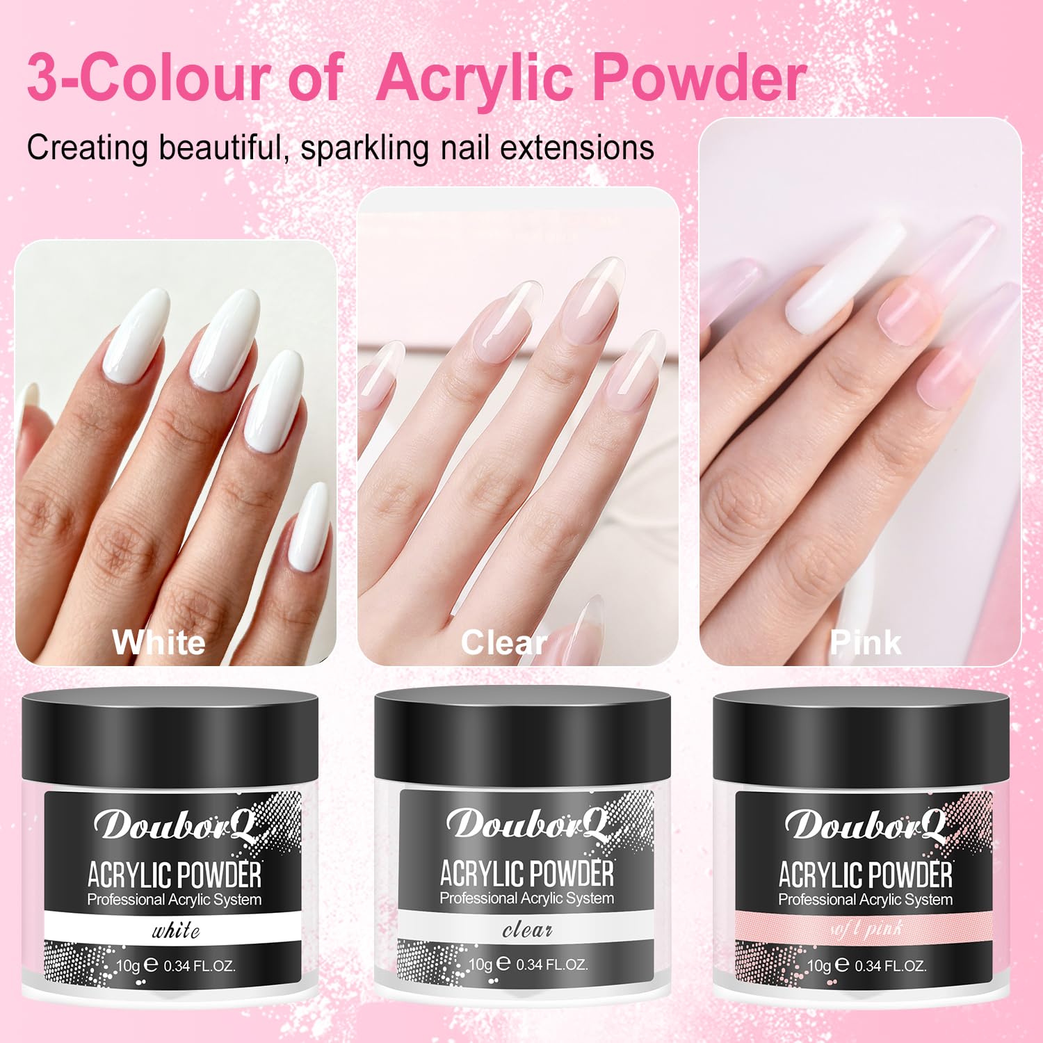 AILALUO pink acrylic powder for long-lasting color options