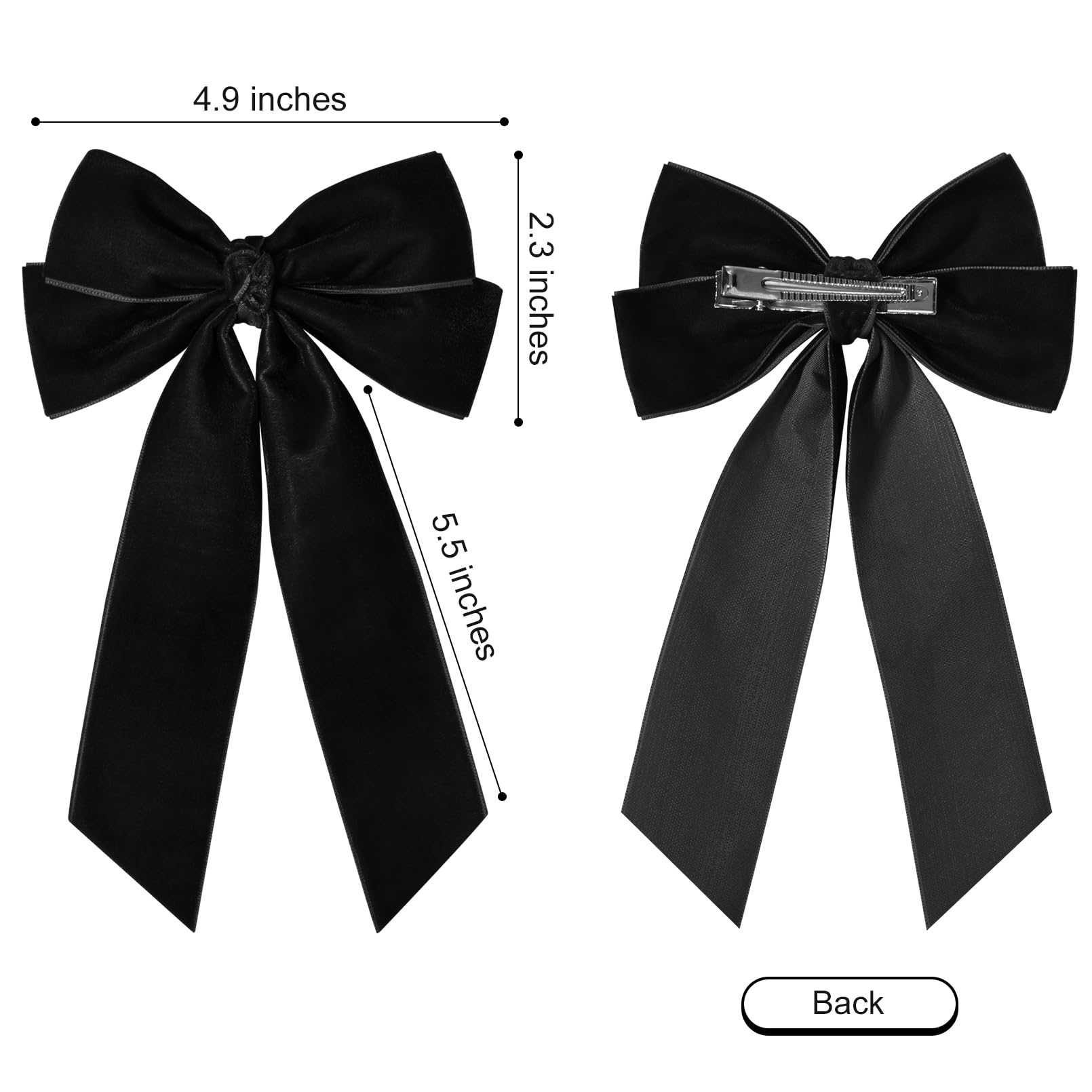 Aileam two-color velvet bow set enhances outfits