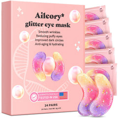 AILEORY under-eye patches tri-color packaging demonstrates premium hydration