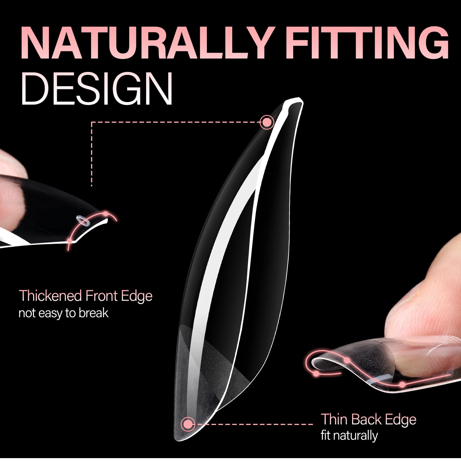 Closeup of gel jelly tips showing flexible, natural-looking finish for comfortable wear.