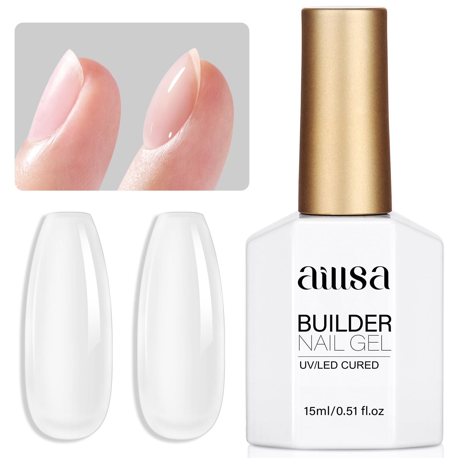 AILLSA Clear Builder Gel bottle front highlights versatile 7-in-1 formula for nails