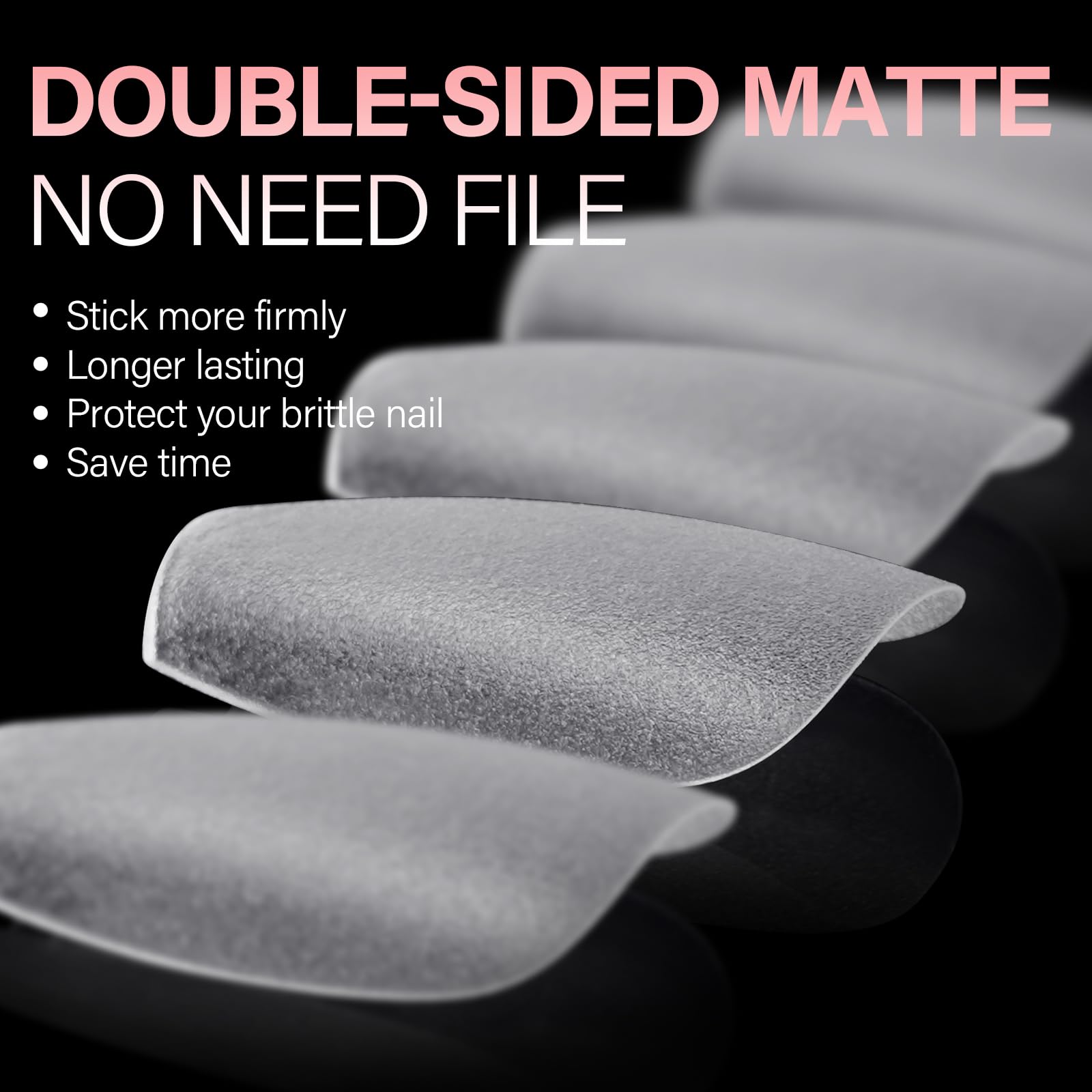 AILLSA double-sided matte tips offer strong adhesion for daily wear