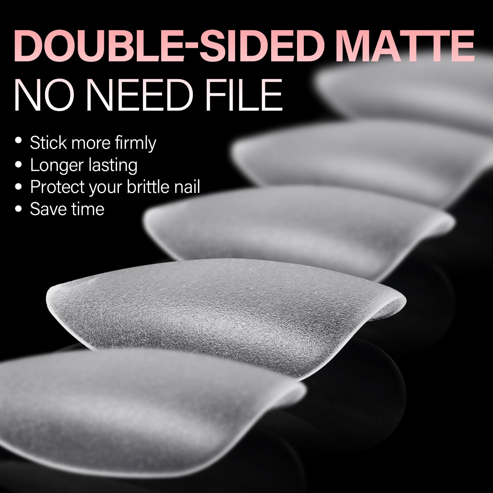 AILLSA Double-Sided Matte finish nail tips for quick, no-polish wear.